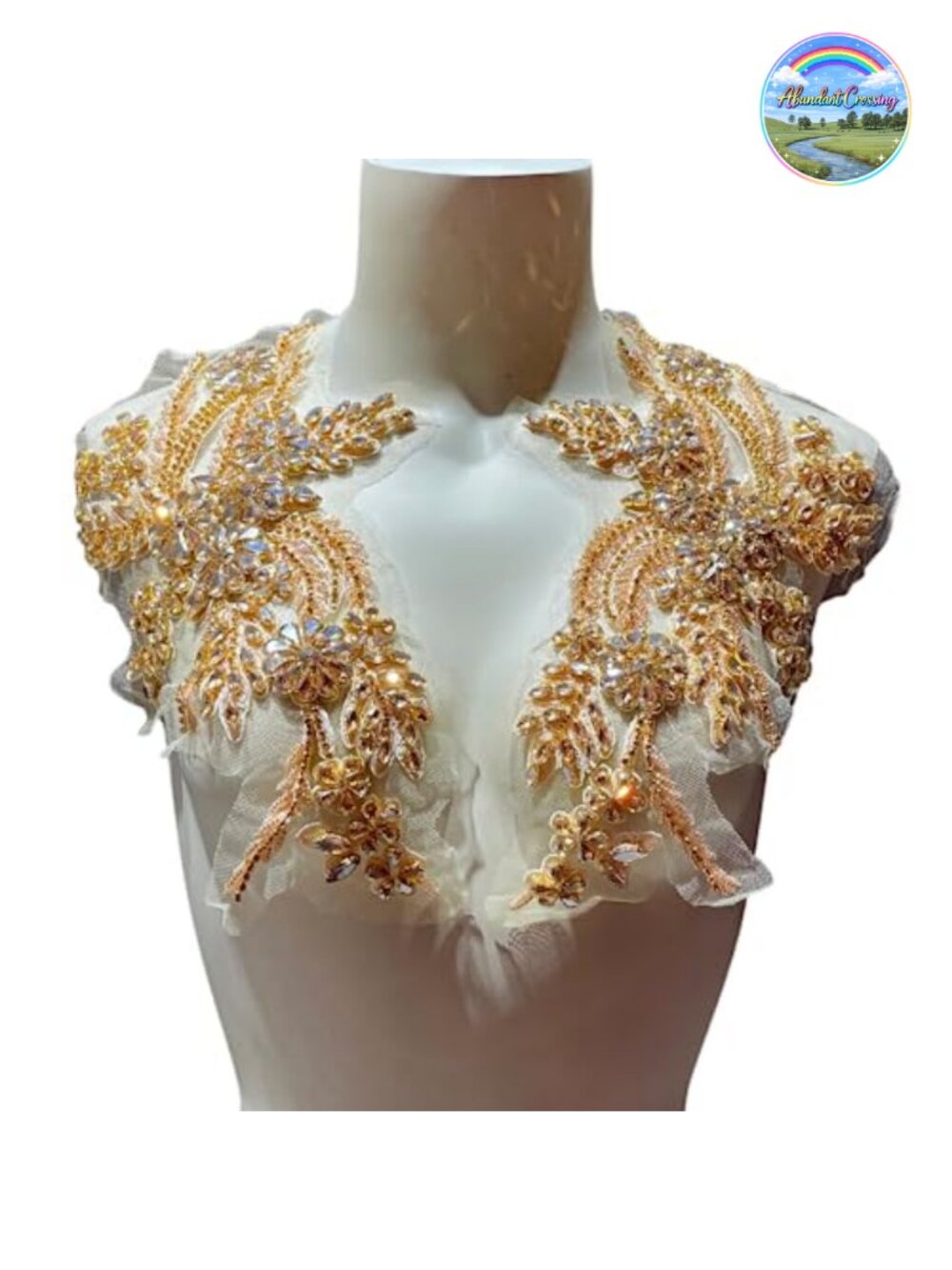 Rhinestone Appliques for Dress Sewing Trim Beaded DIY Embellishment